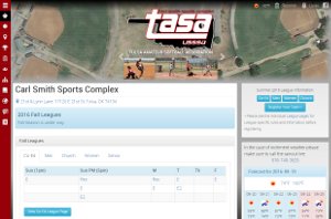 tasasoftball.com website snapshot.